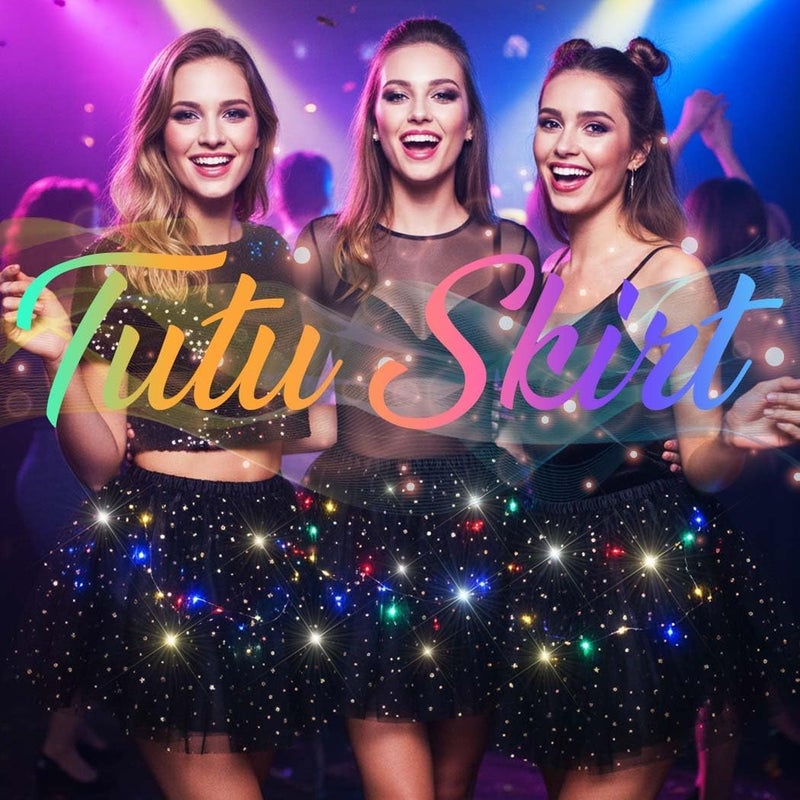 Nicute Light Up Tutu Led Layered Tulle Tutus Skirt for Women - Image 2